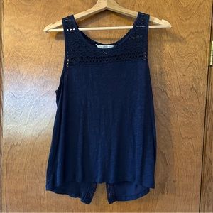 Lauren Conrad navy cotton tank top
